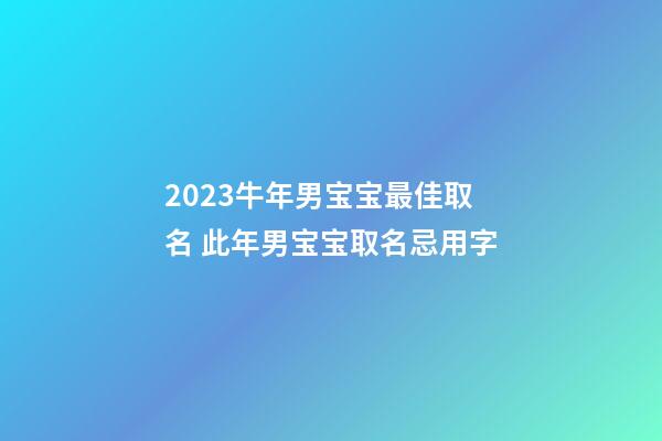 2023牛年男宝宝最佳取名 此年男宝宝取名忌用字